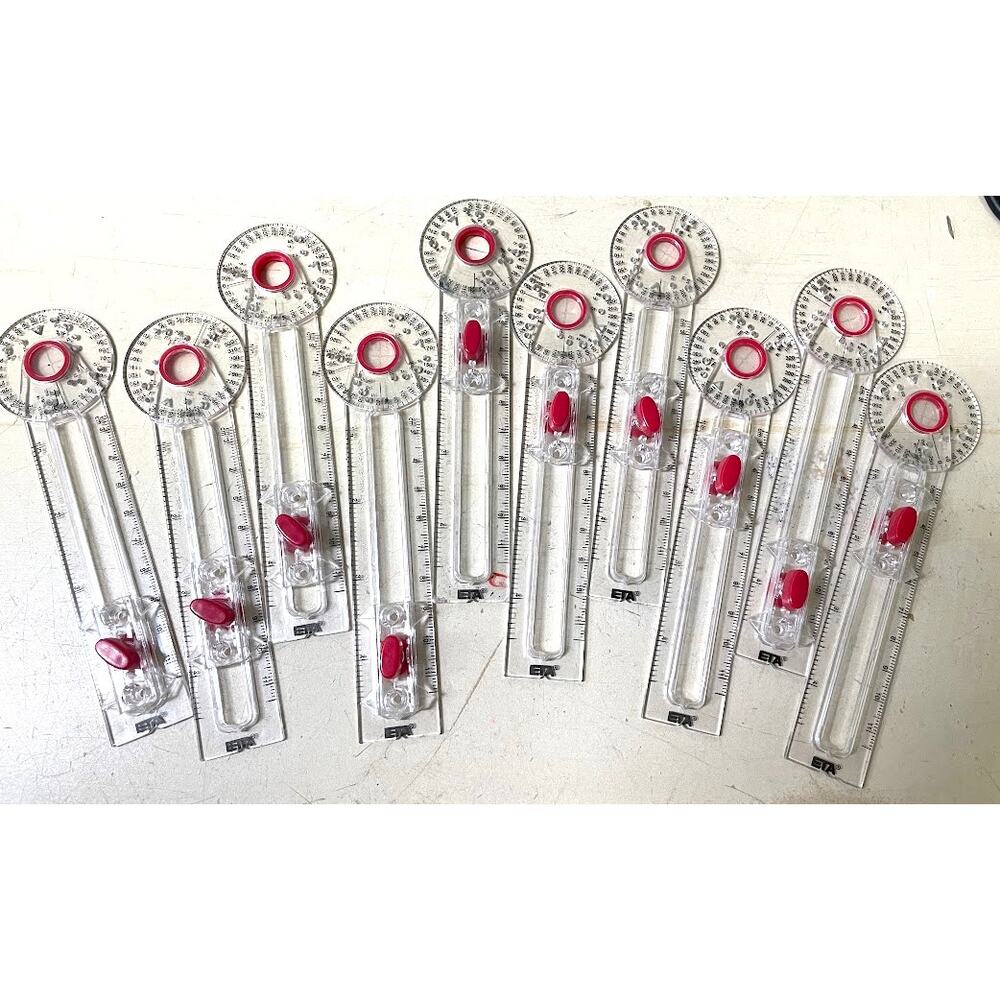 Lot of 10 - Gently-Used Classroom Geotool Safety Compass / Protractors for Math